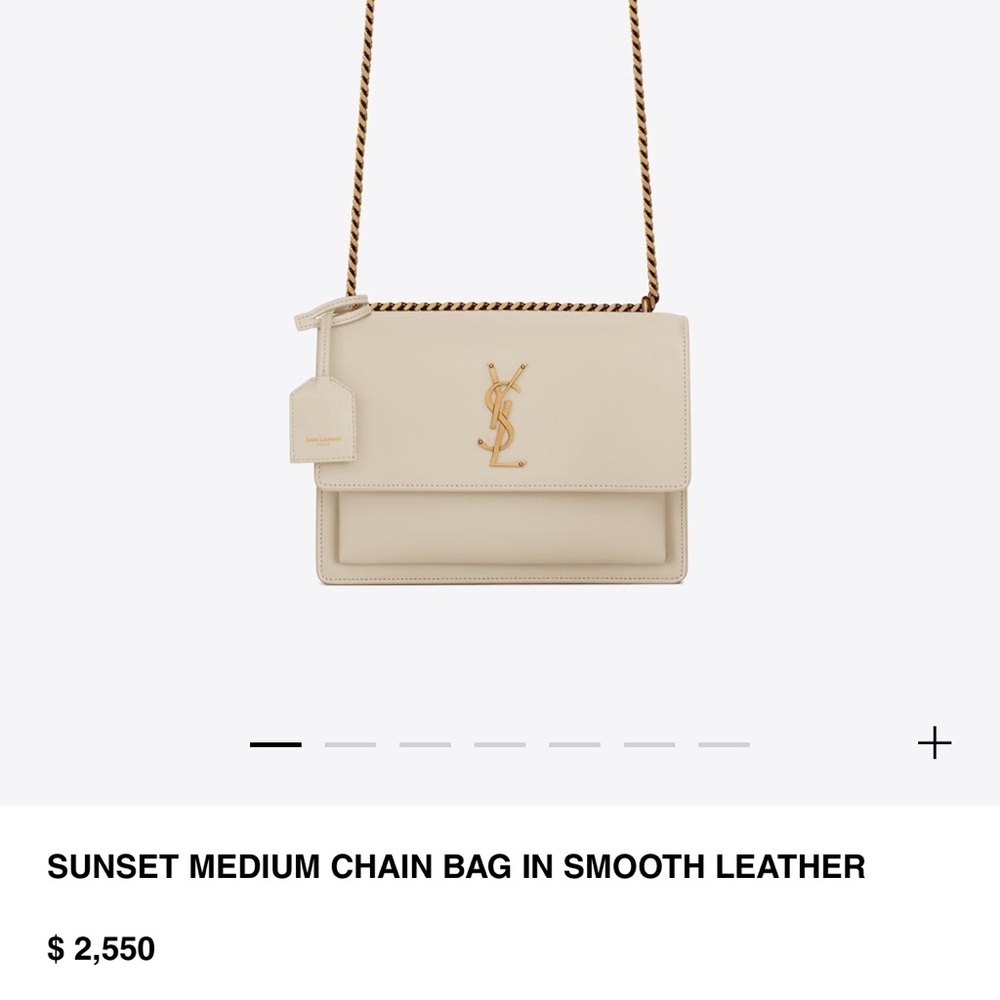 Yves Saint Laurent Cream Crossbody Bag with Gold Accents